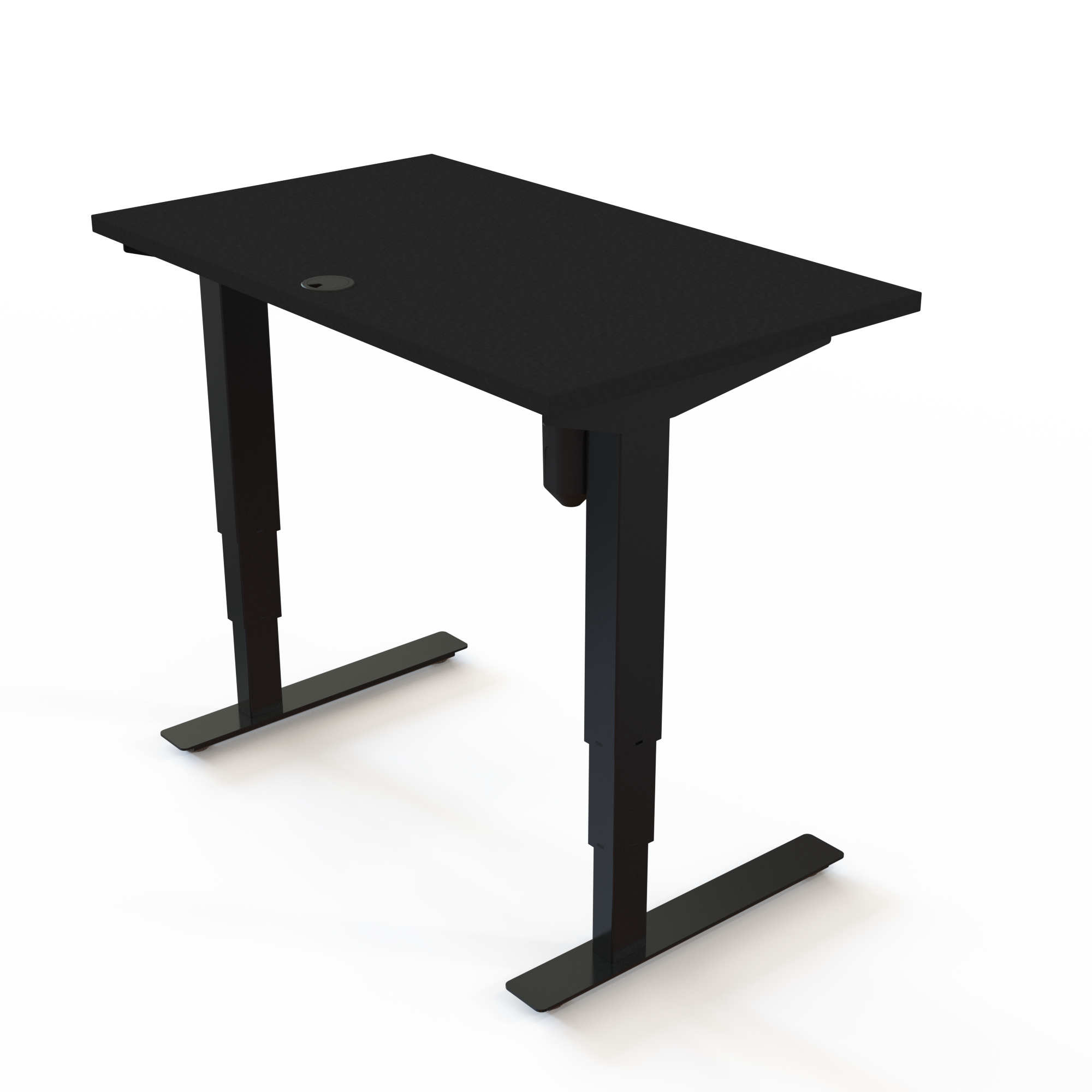 Schreibtisch steh/sitz | 100x60 cm | Schwarz mit schwarzem Gestell