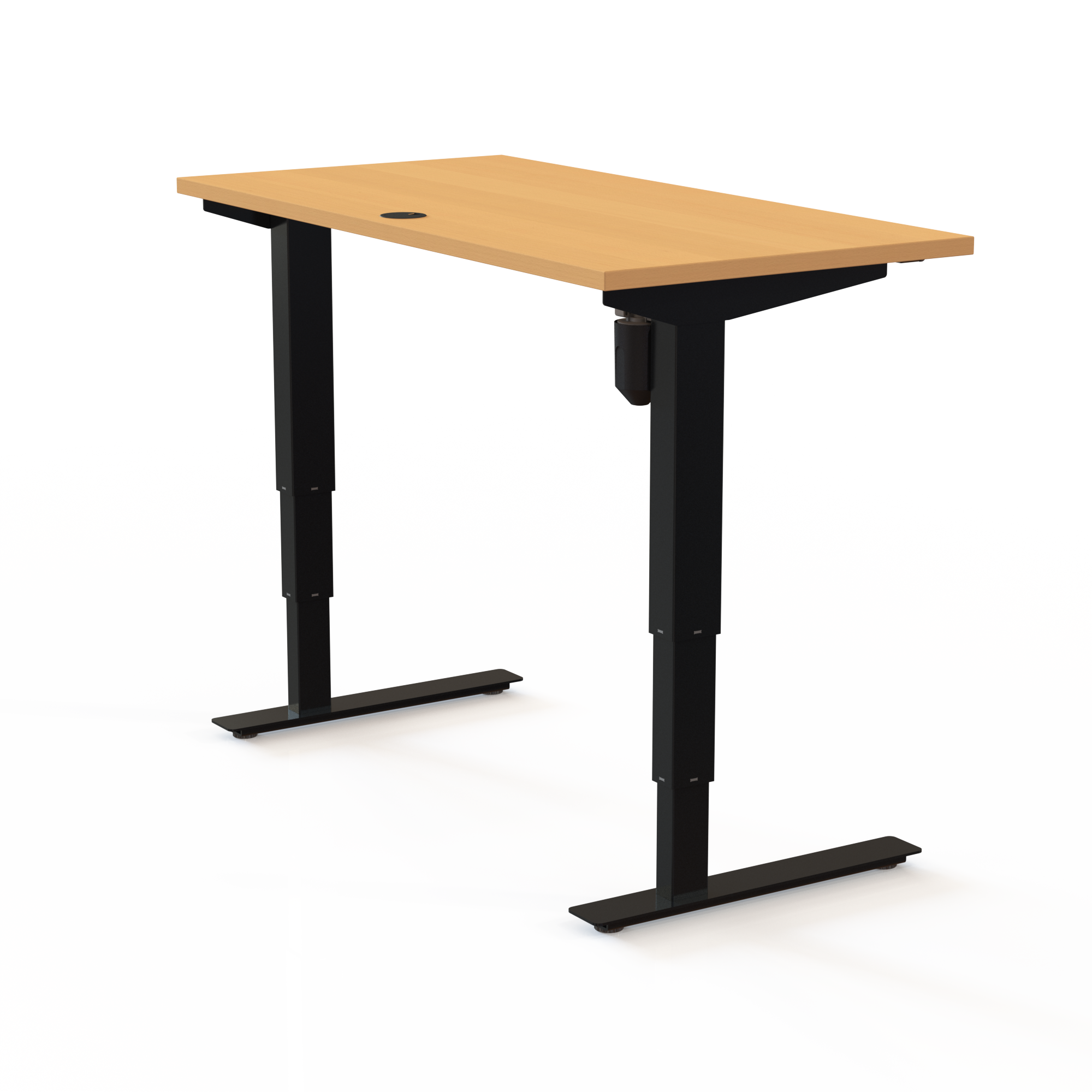 Schreibtisch steh/sitz | 120x60 cm | Buche mit schwarzem Gestell