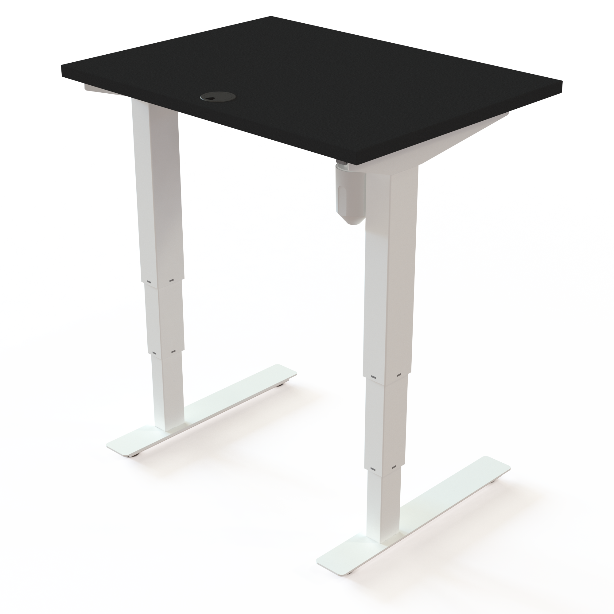 Schreibtisch steh/sitz | 80x60 cm | Schwarz mit weißem Gestell