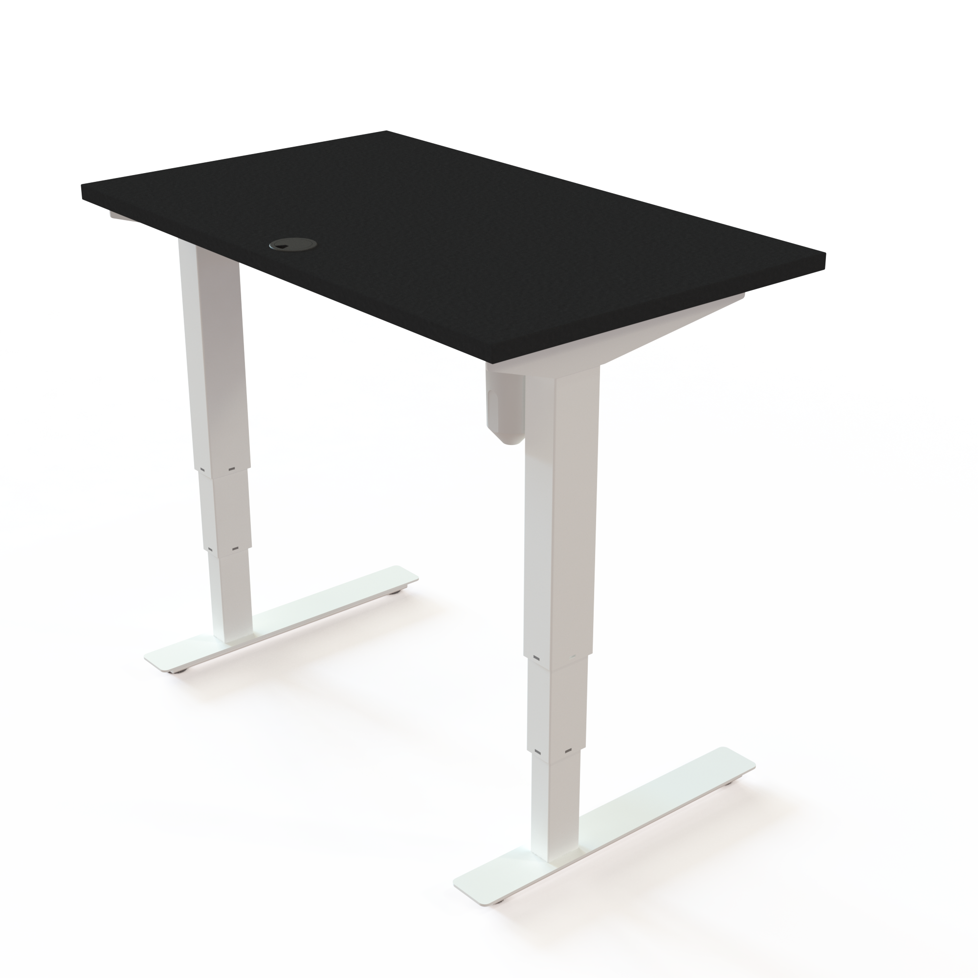 Schreibtisch steh/sitz | 100x60 cm | Schwarz mit weißem Gestell