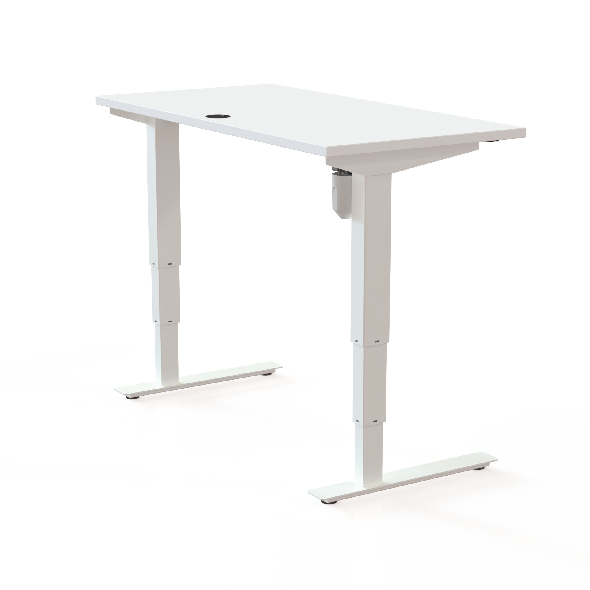 Schreibtisch steh/sitz | 120x60 cm | Weiß mit weißem Gestell