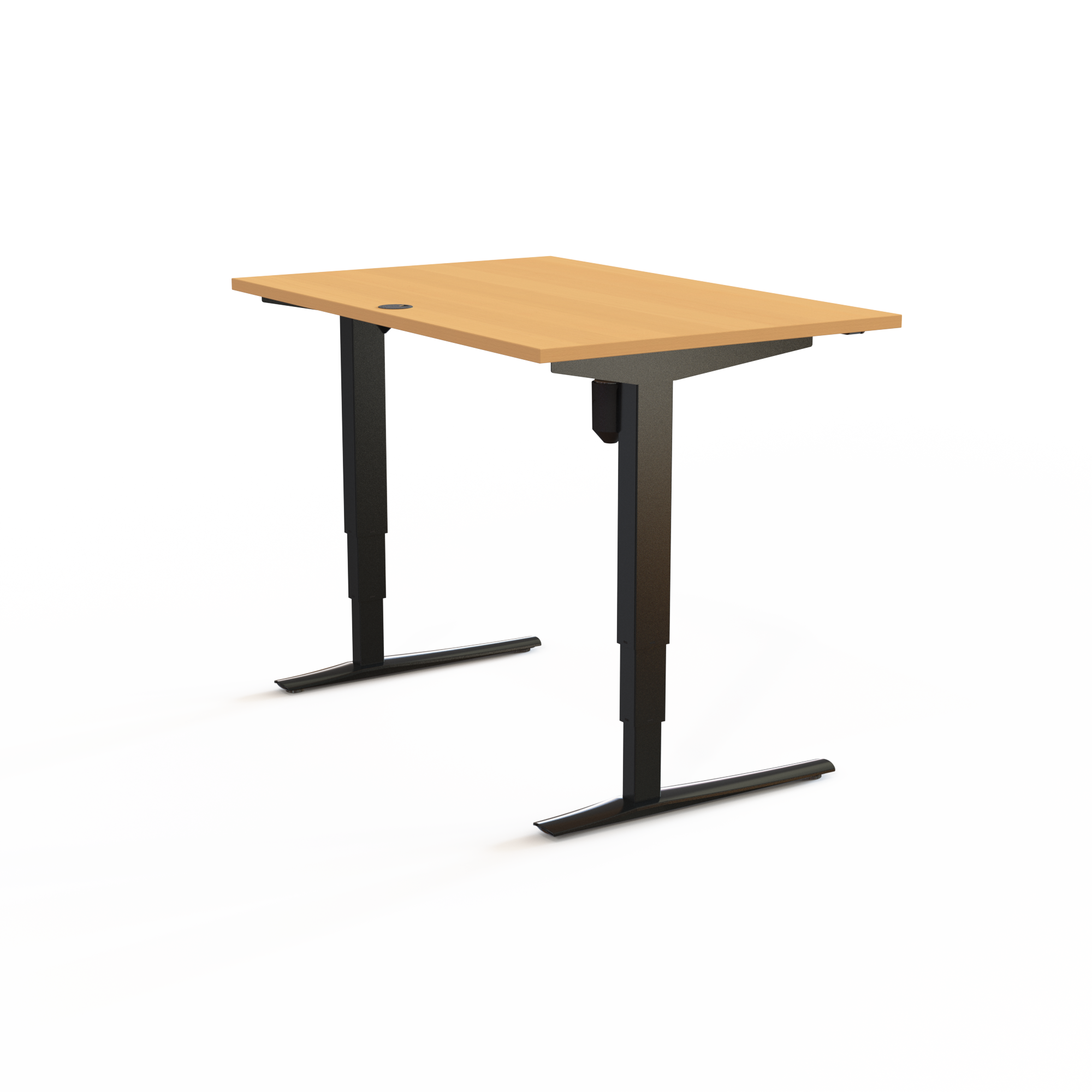 Schreibtisch steh/sitz | 120x80 cm | Buche mit schwarzem Gestell