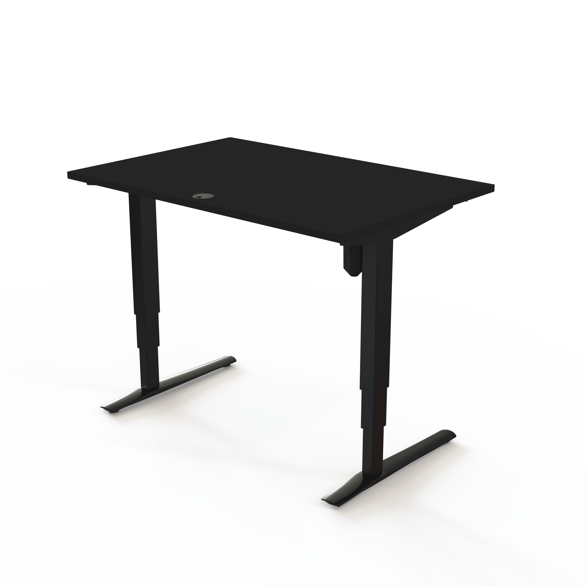 Schreibtisch steh/sitz | 120x80 cm | Schwarz mit schwarzem Gestell