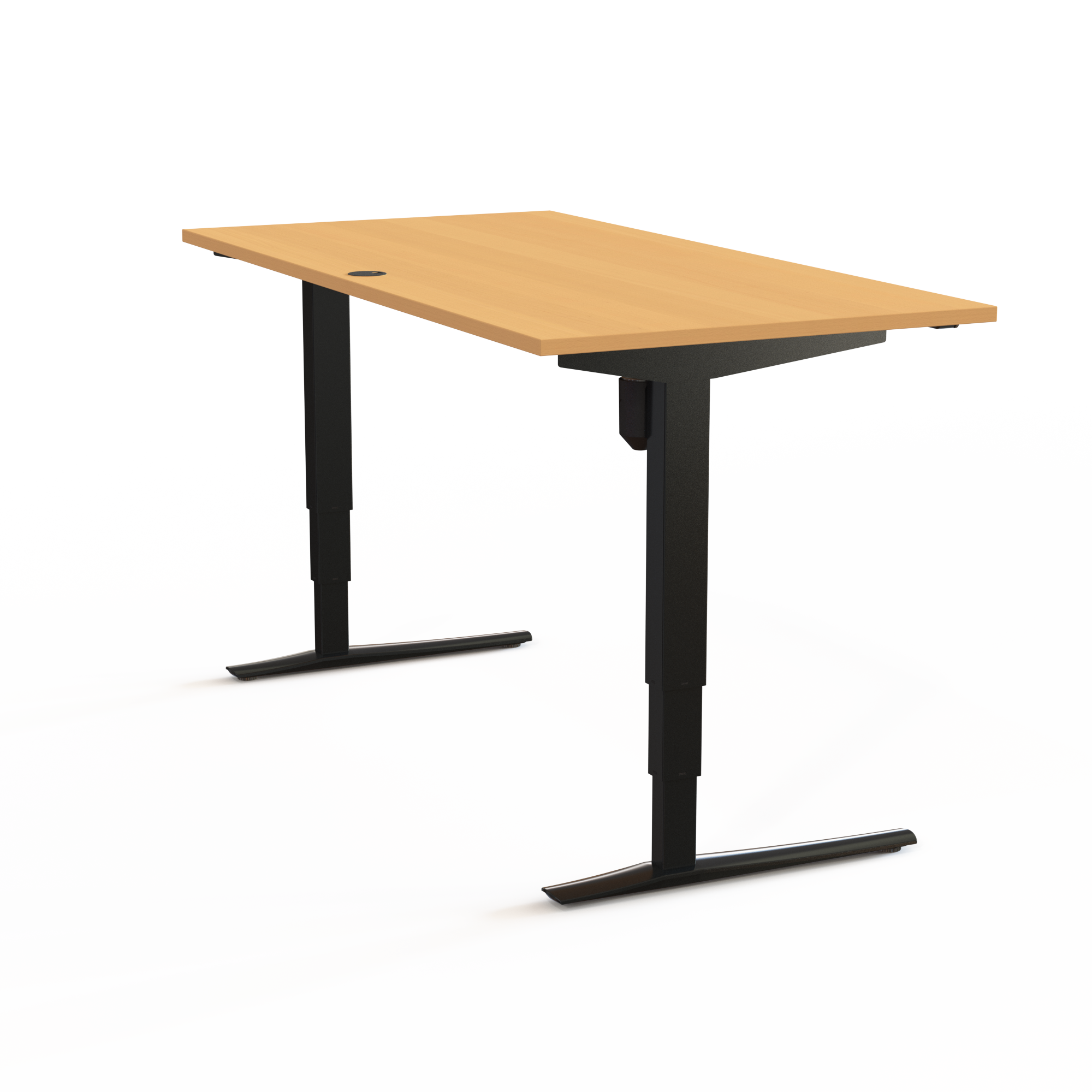 Schreibtisch steh/sitz | 160x80 cm | Buche mit schwarzem Gestell