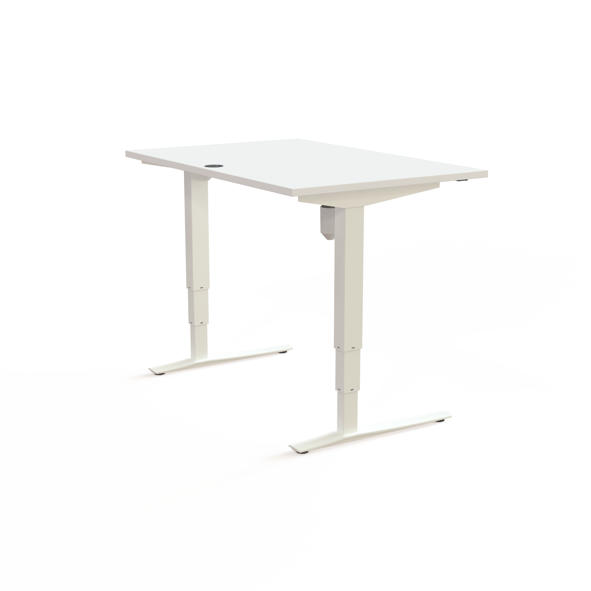 Schreibtisch steh/sitz | 120x80 cm | Weiß mit weißem Gestell