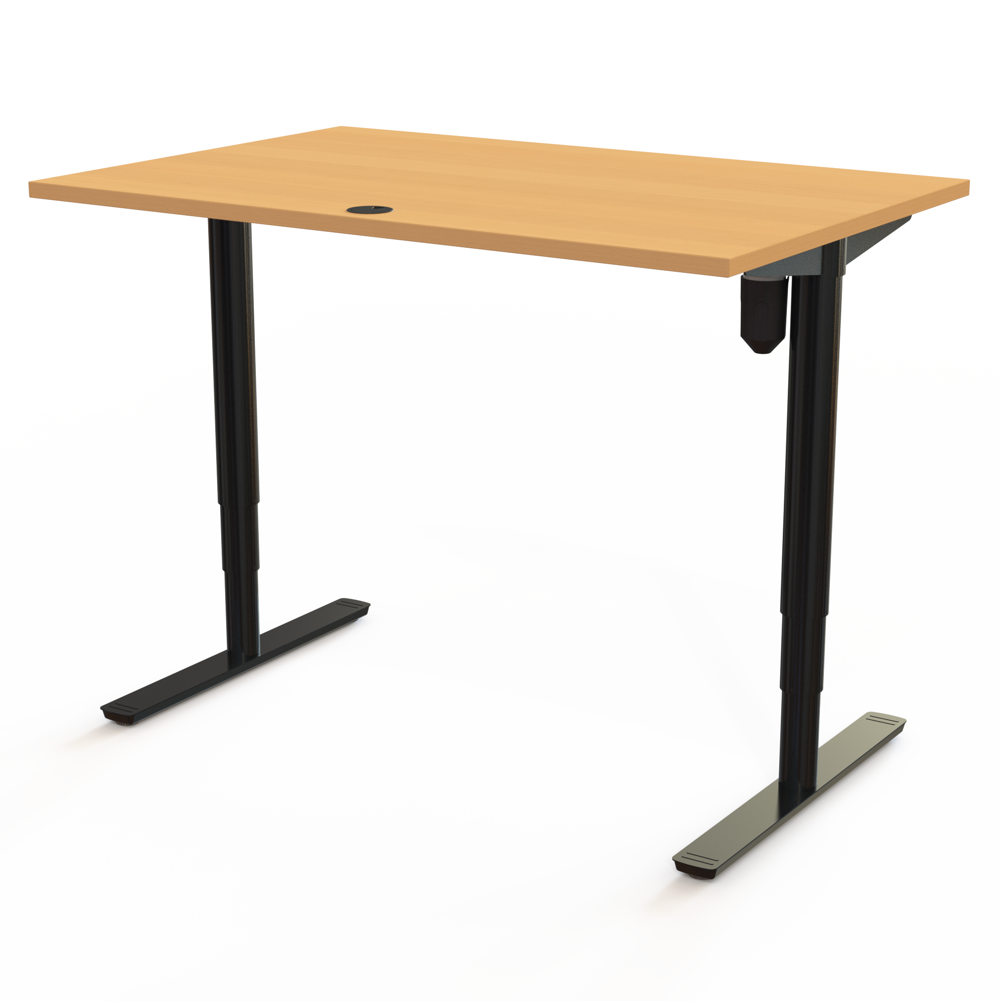 Schreibtisch steh/sitz | 120x80 cm | Buche mit schwarzem Gestell