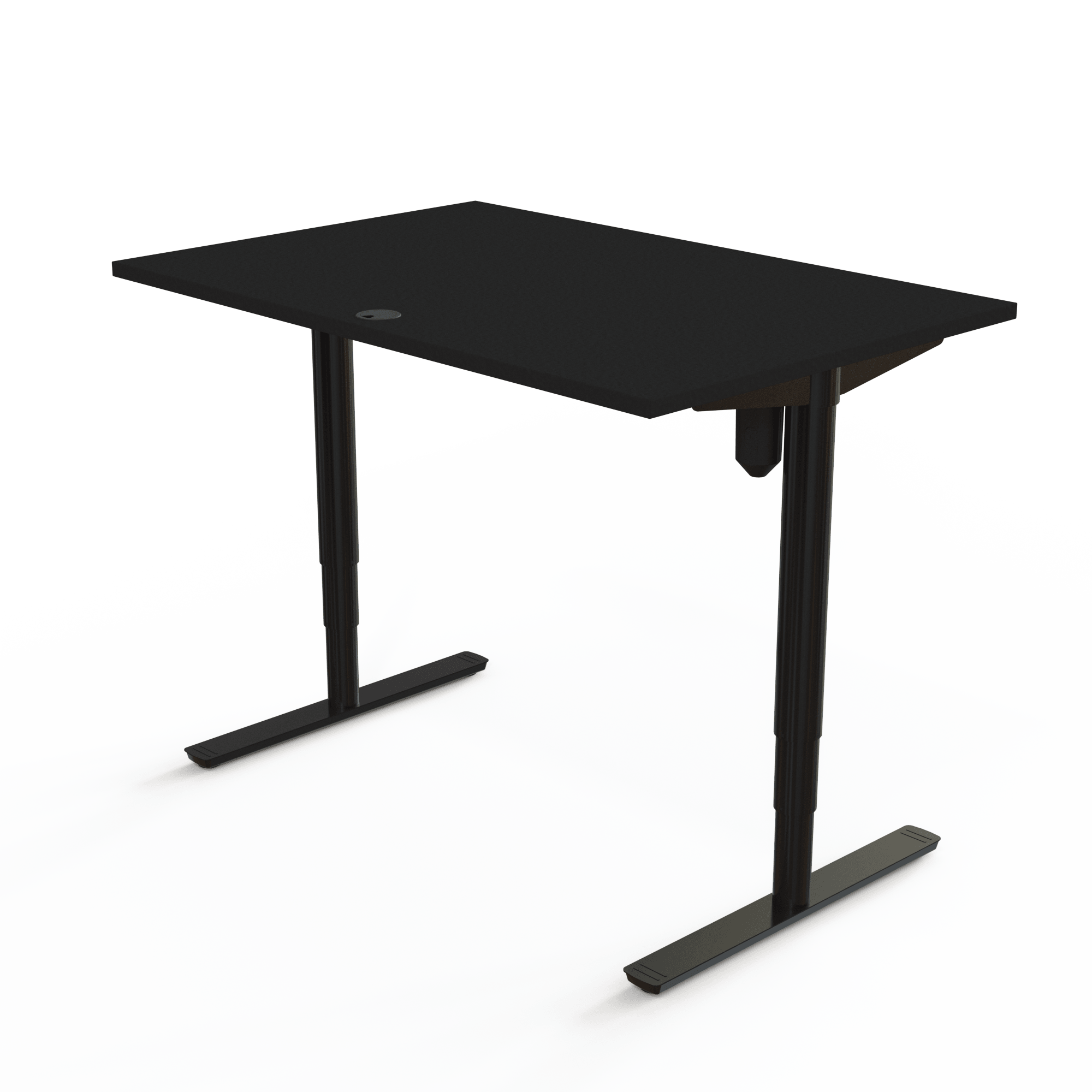 Schreibtisch steh/sitz | 120x80 cm | Schwarz mit schwarzem Gestell