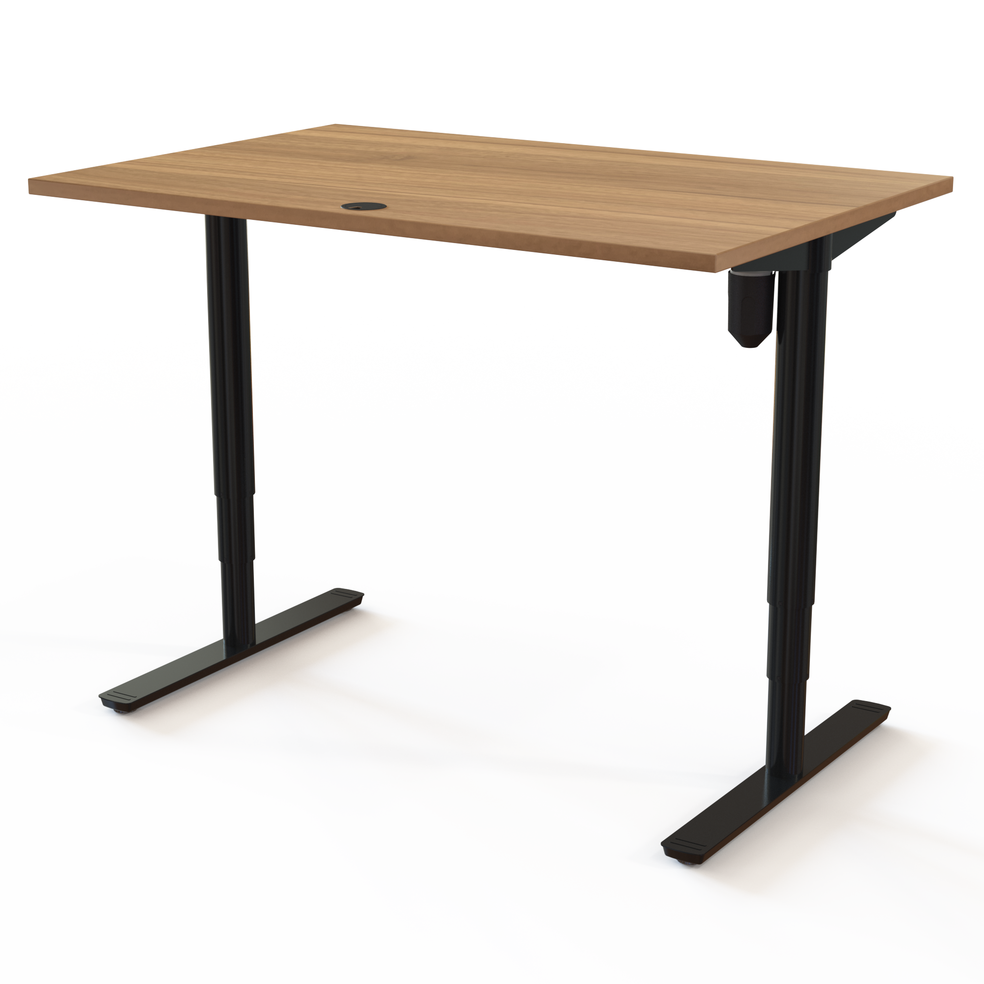 Schreibtisch steh/sitz | 120x80 cm | Nussbaum mit schwarzem Gestell