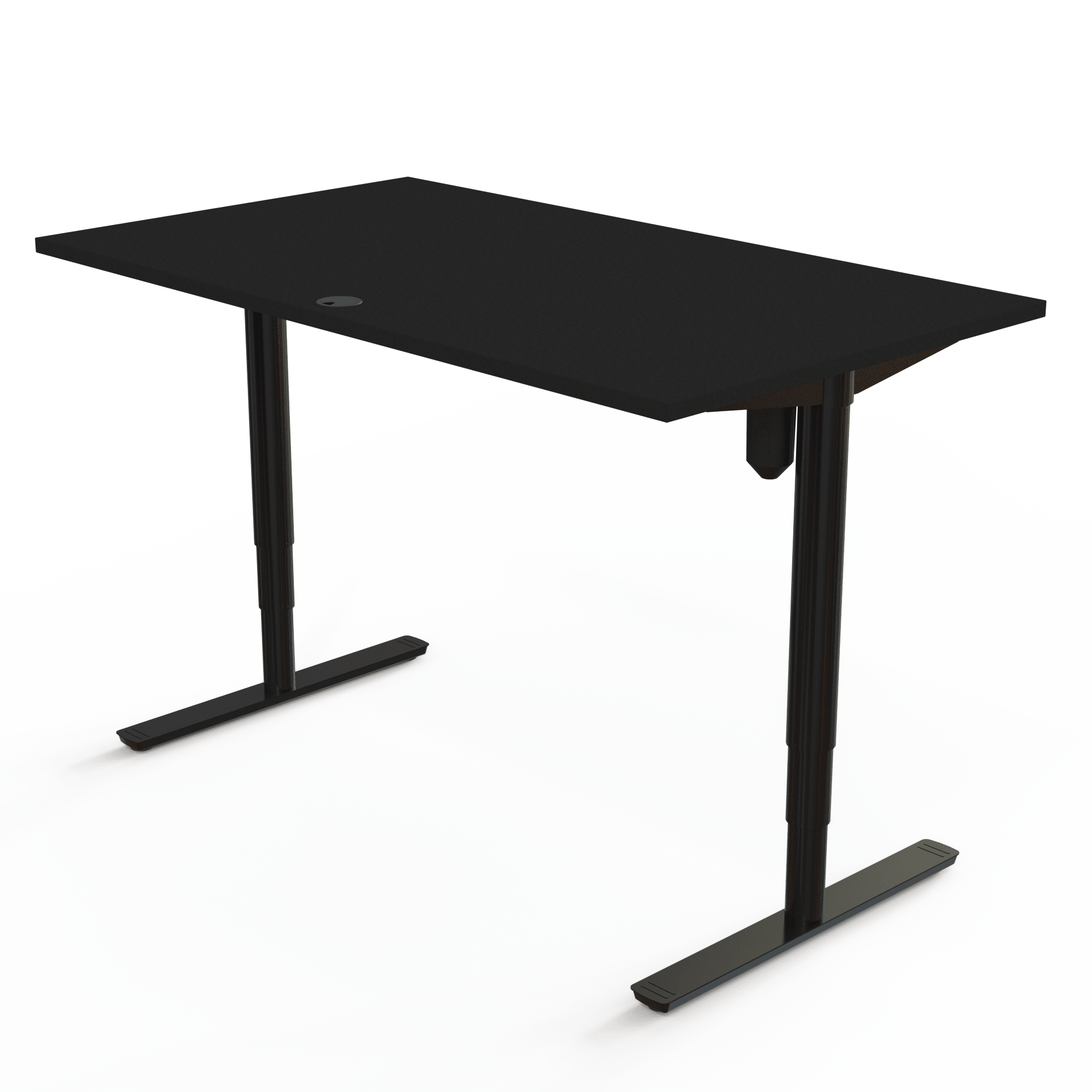 Schreibtisch steh/sitz | 140x80 cm | Schwarz mit schwarzem Gestell