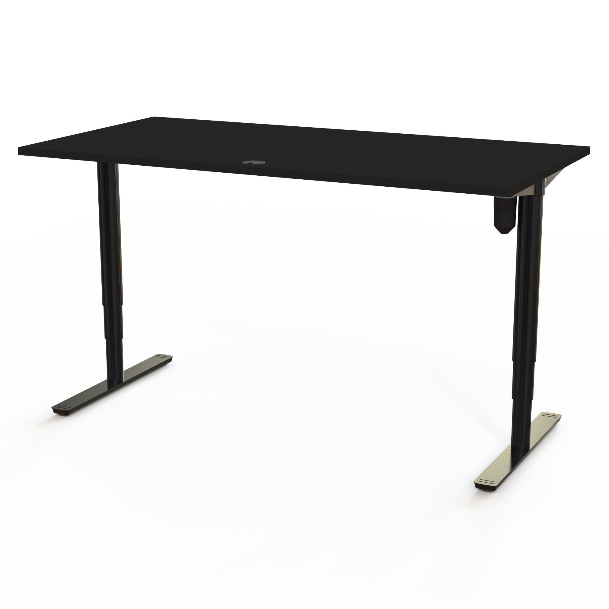 Schreibtisch steh/sitz | 160x80 cm | Schwarz mit schwarzem Gestell