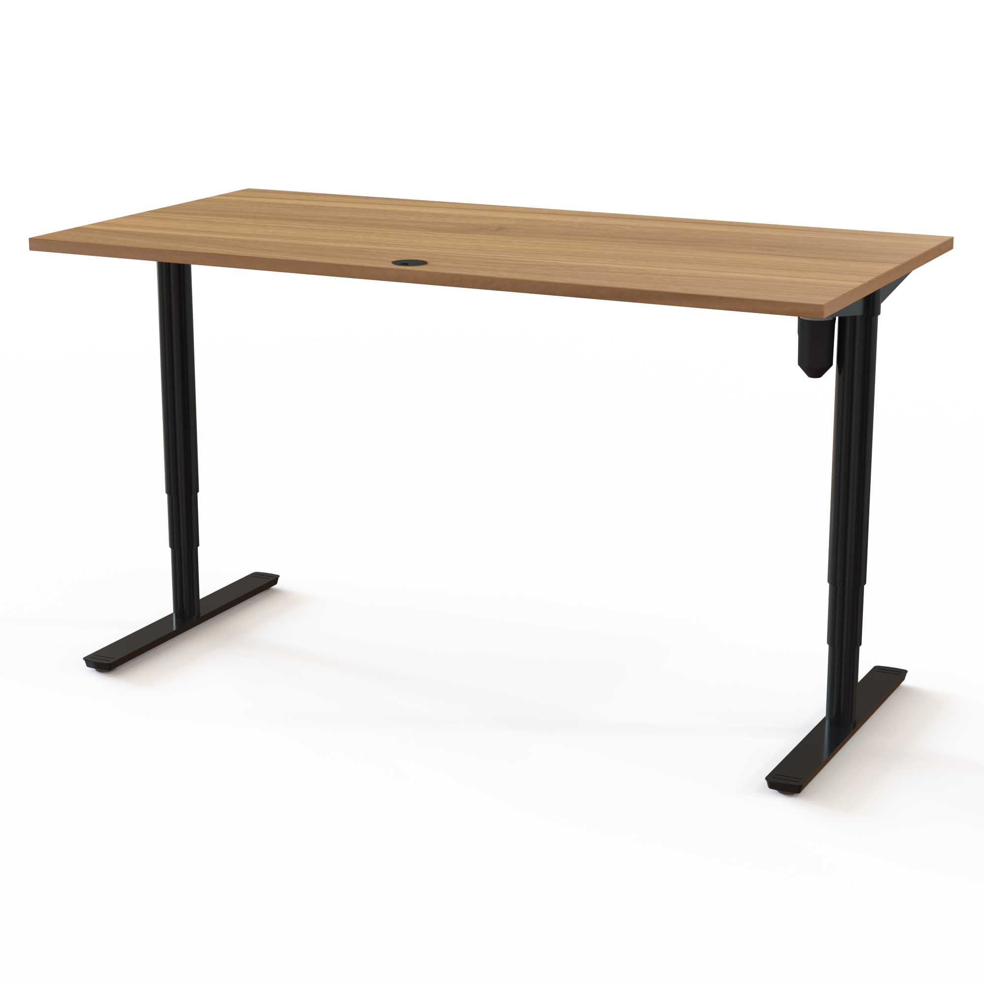 Schreibtisch steh/sitz | 160x80 cm | Nussbaum mit schwarzem Gestell