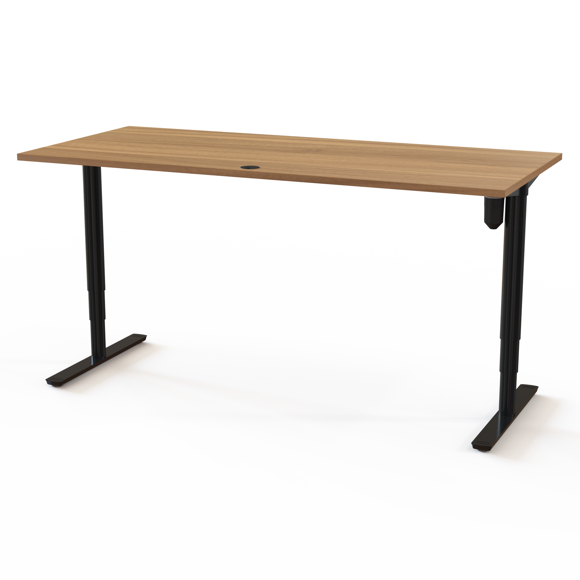 Schreibtisch steh/sitz | 180x80 cm | Nussbaum mit schwarzem Gestell