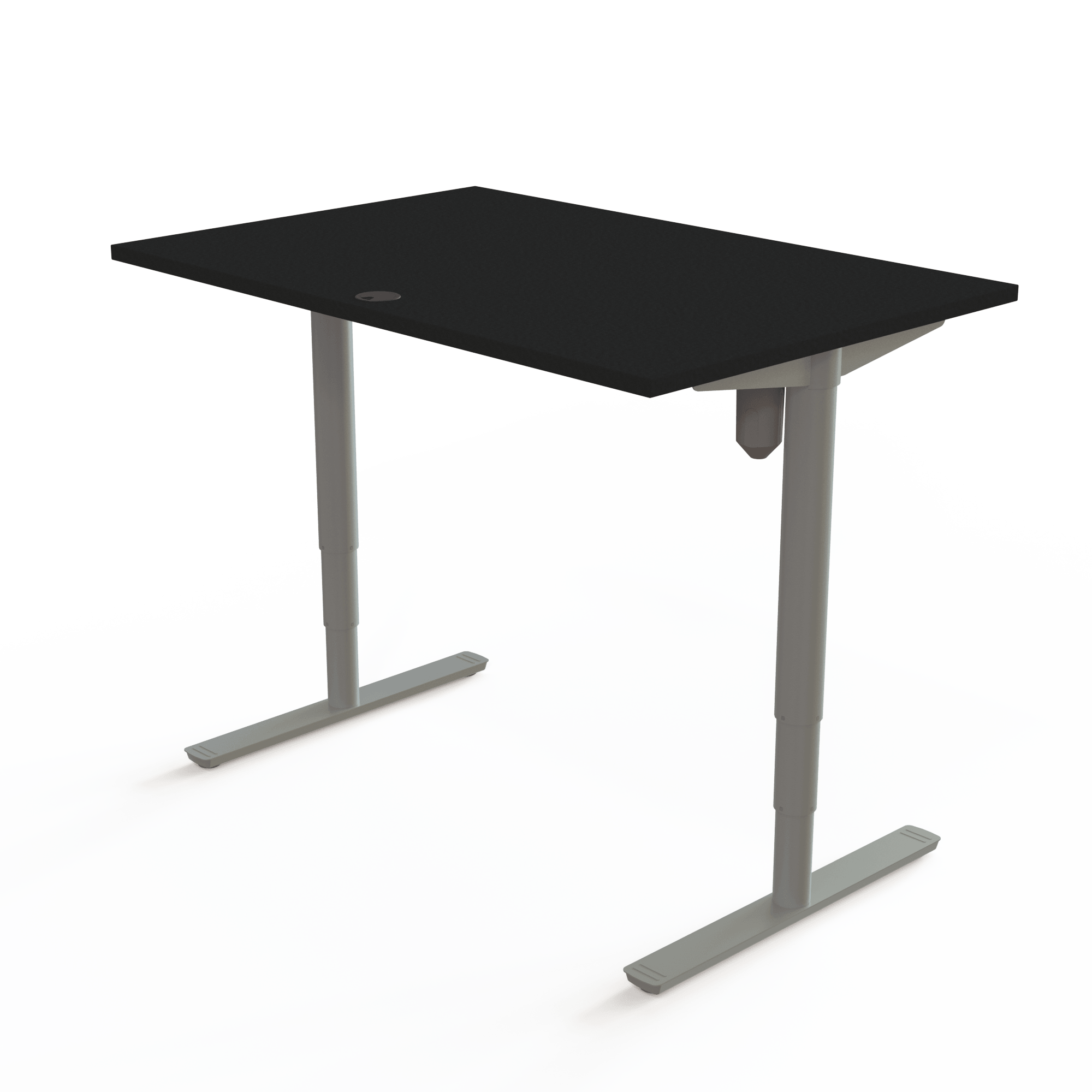 Schreibtisch steh/sitz | 120x80 cm | Schwarz mit silbernem Gestell