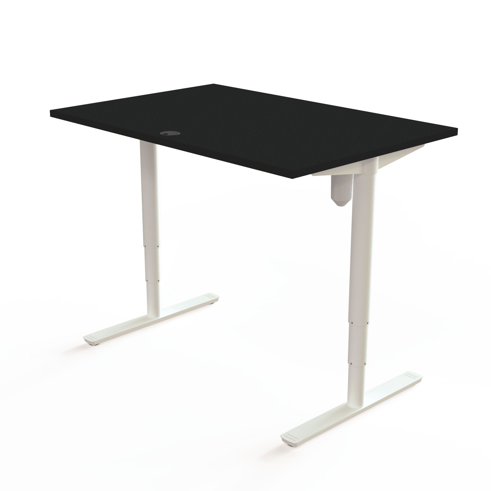 Schreibtisch steh/sitz | 120x80 cm | Schwarz mit weißem Gestell