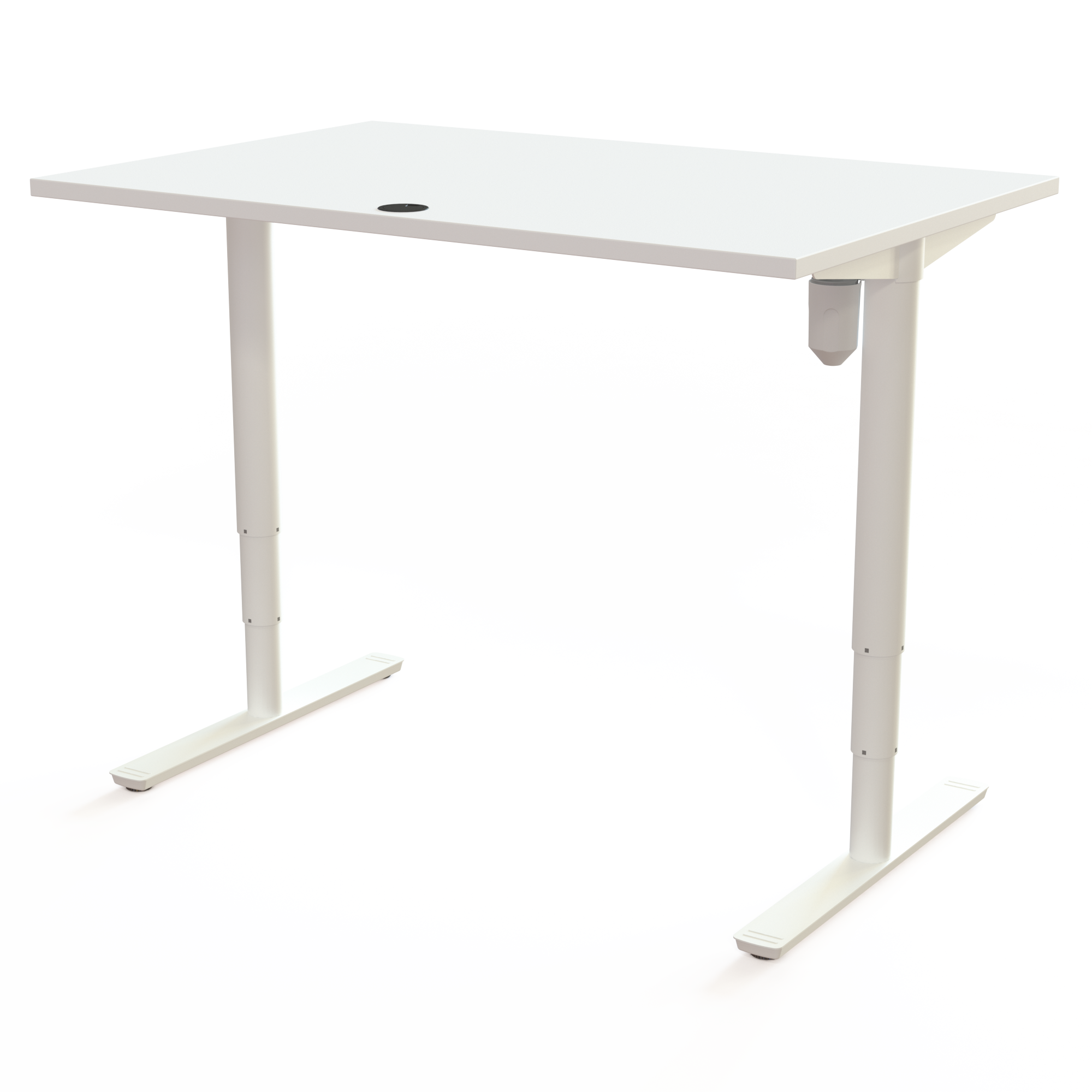 Schreibtisch steh/sitz | 120x80 cm | Weiß mit weißem Gestell