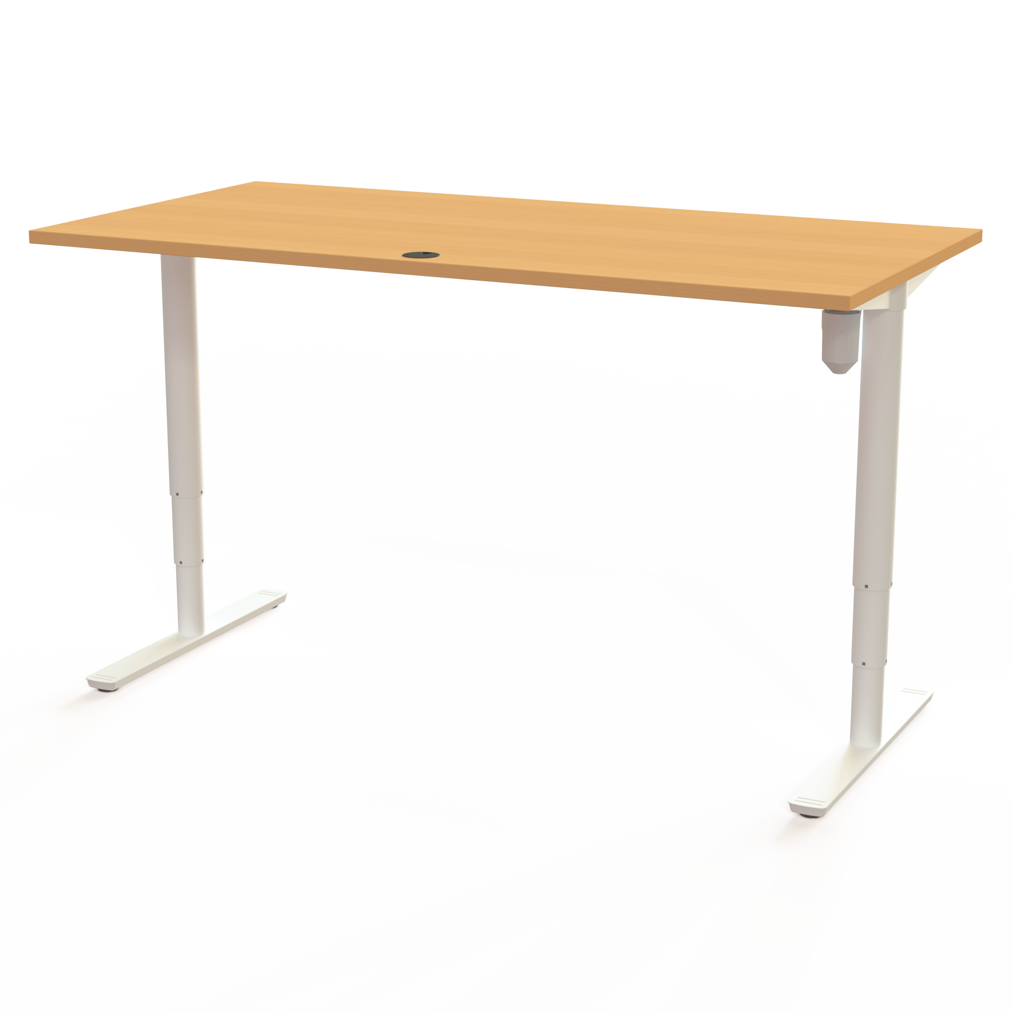 Schreibtisch steh/sitz | 160x80 cm | Buche mit weißem Gestell