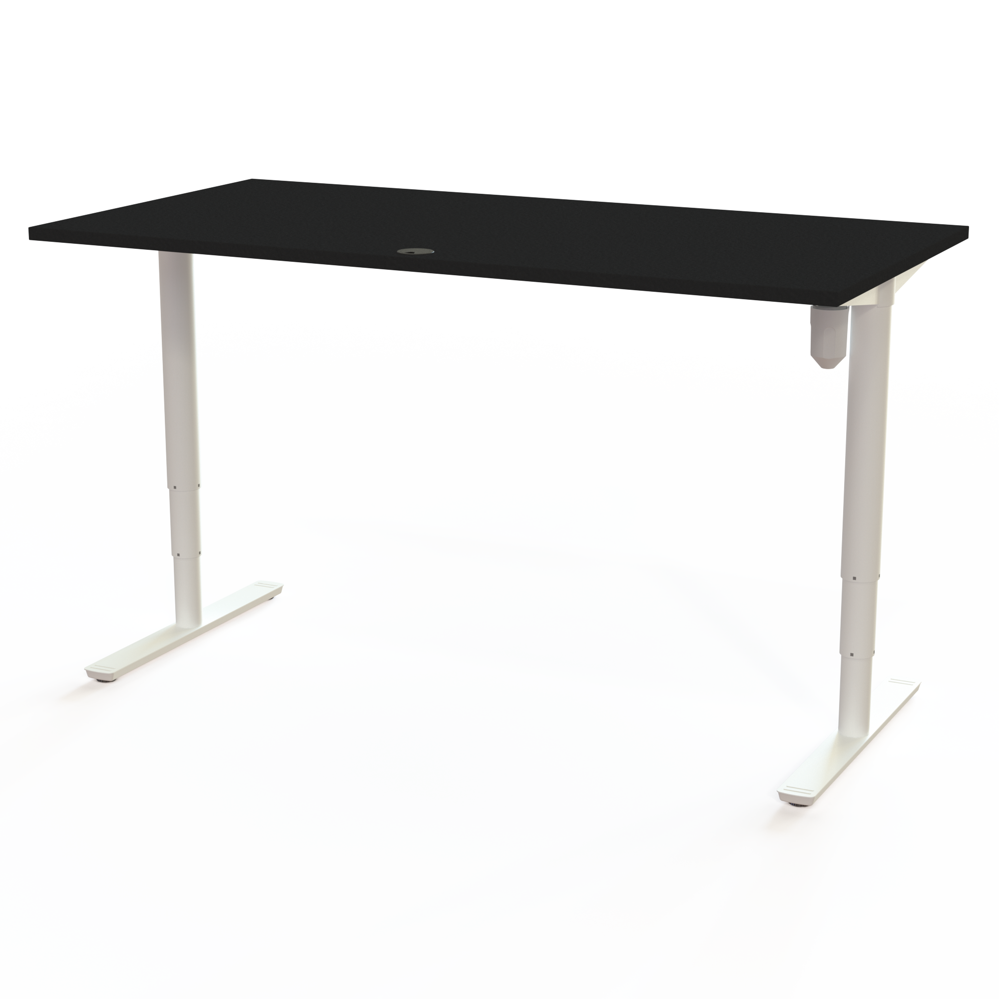 Schreibtisch steh/sitz | 160x80 cm | Schwarz mit weißem Gestell