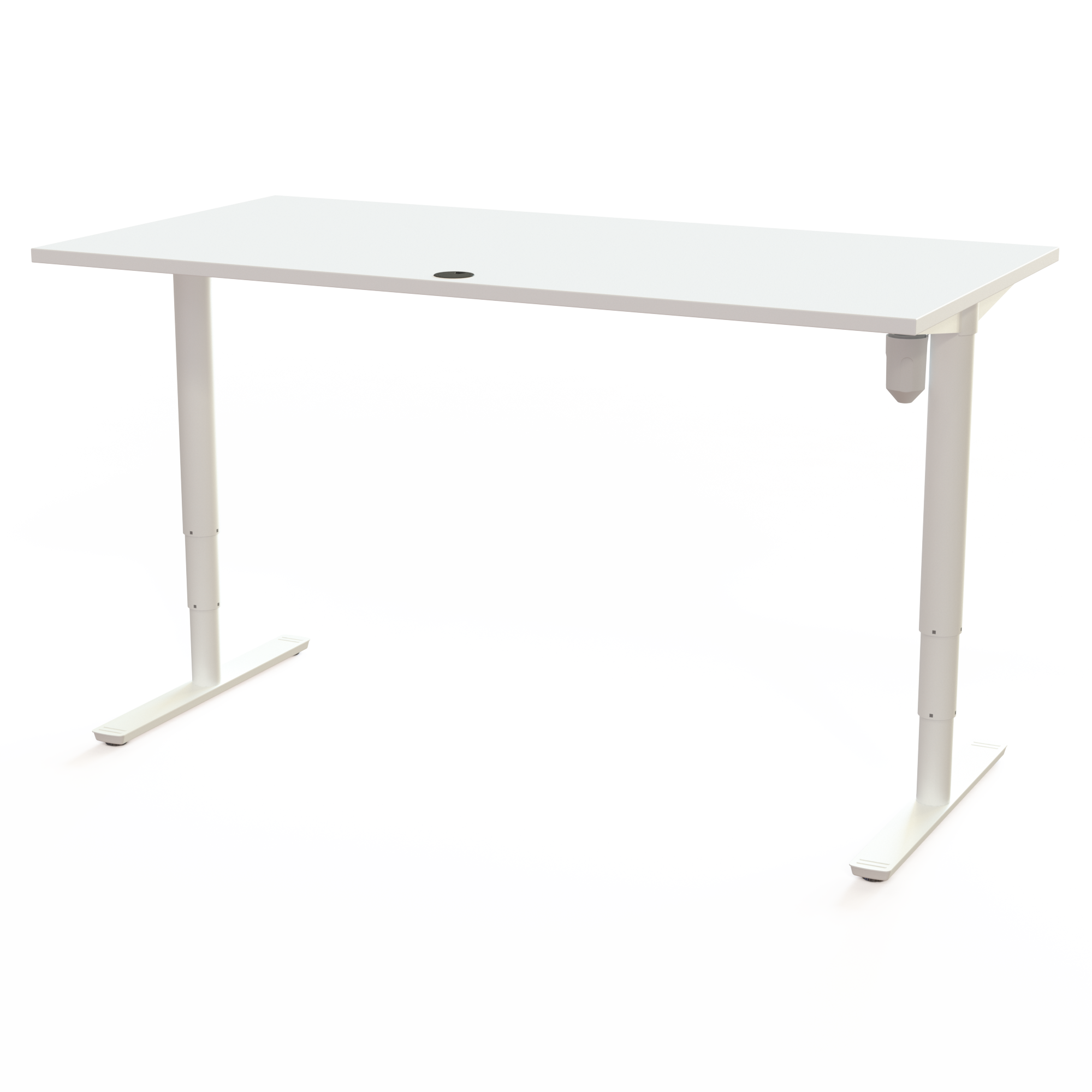 Schreibtisch steh/sitz | 160x80 cm | Weiß mit weißem Gestell