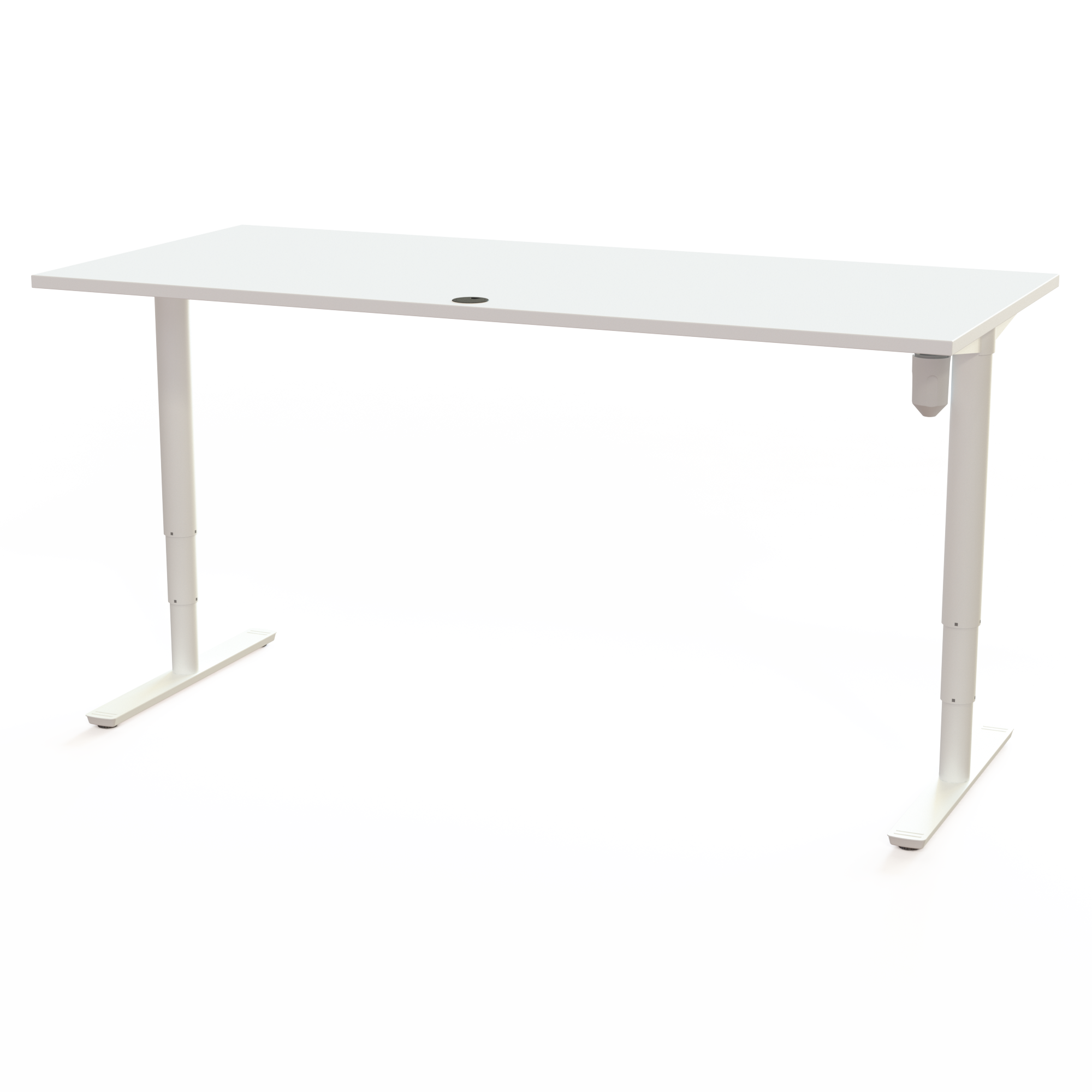 Schreibtisch steh/sitz | 180x80 cm | Weiß mit weißem Gestell