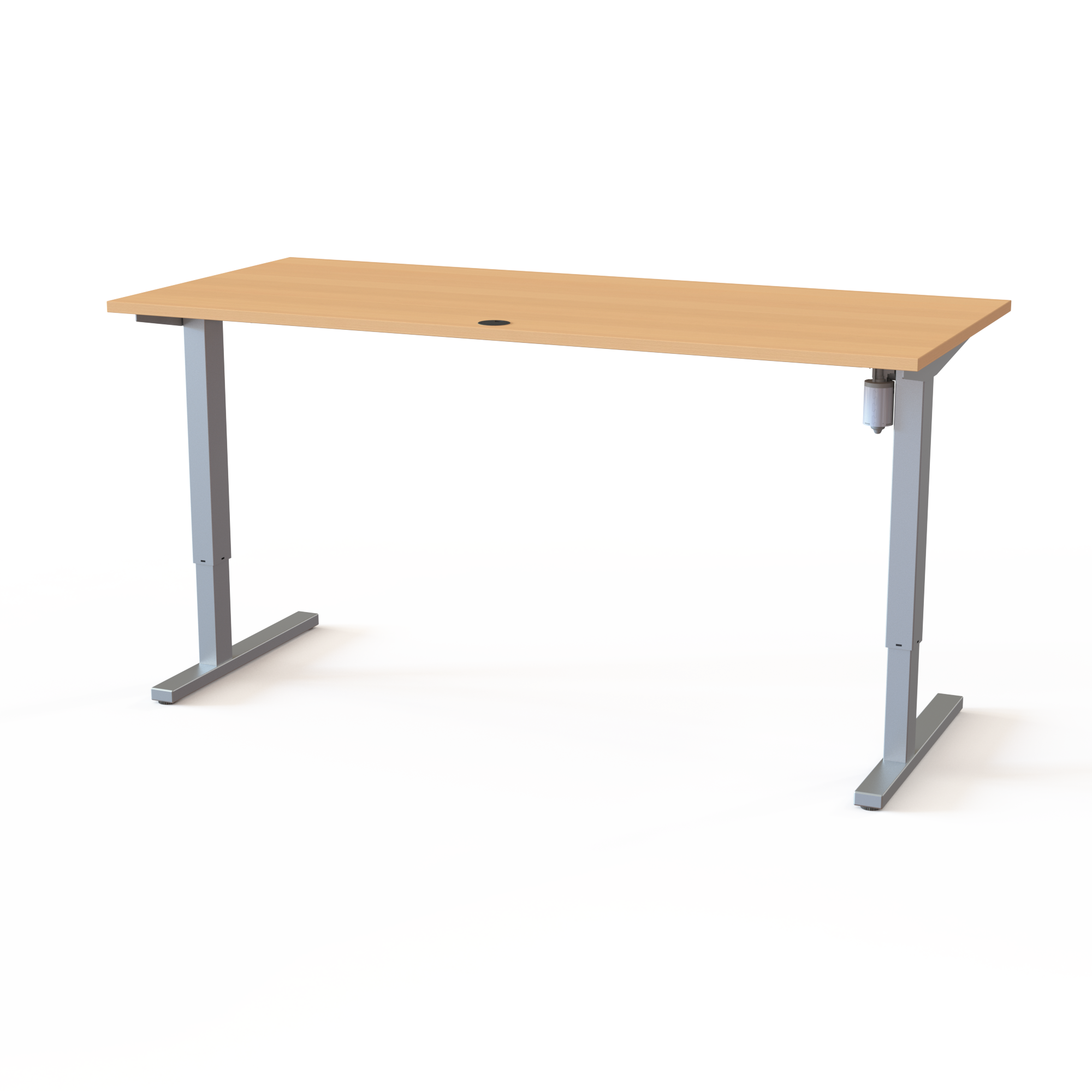 Schreibtisch steh/sitz | 180x80 cm | Buche mit grauem Gestell