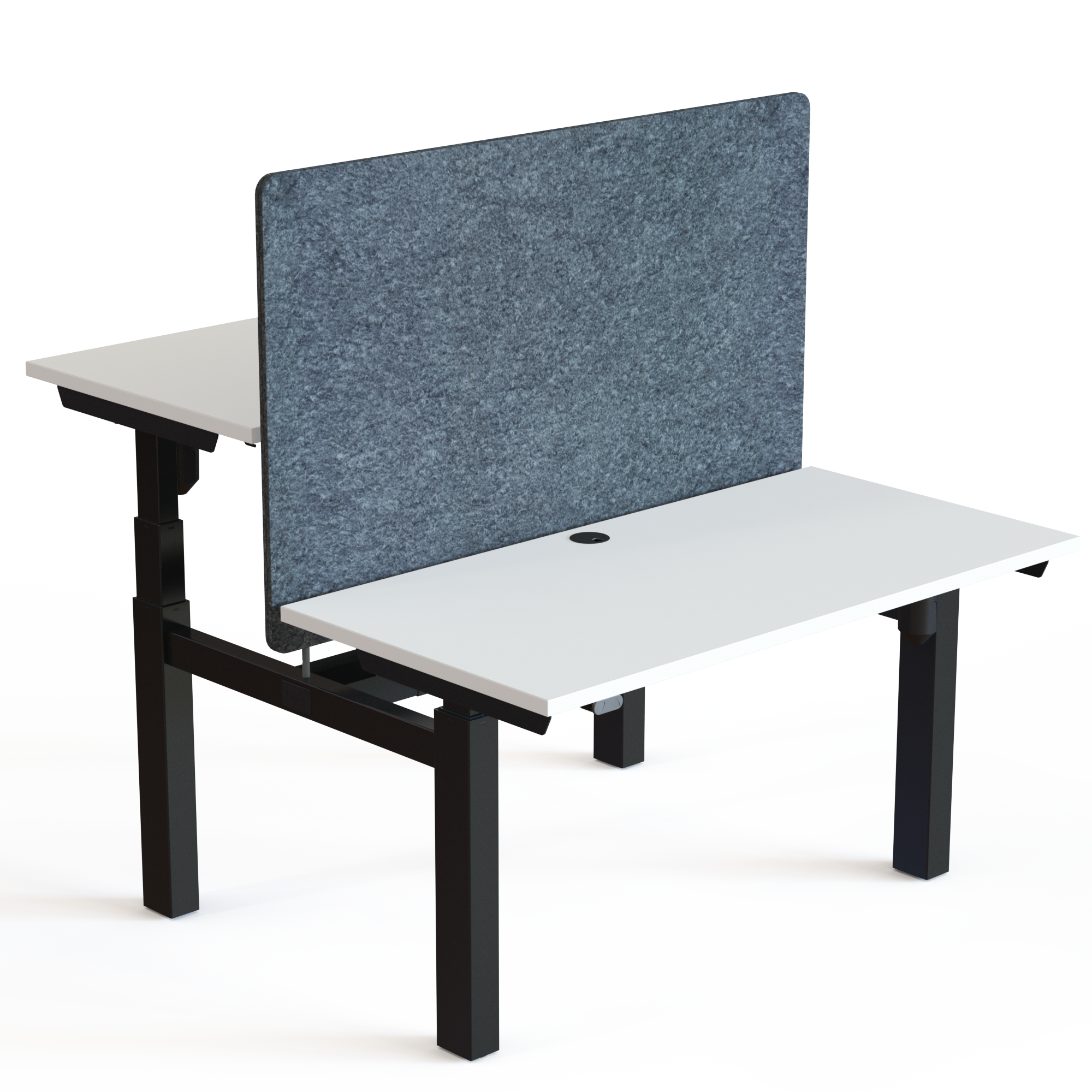 Schreibtisch steh/sitz | 120x60 cm | Weiß mit schwarzem Gestell