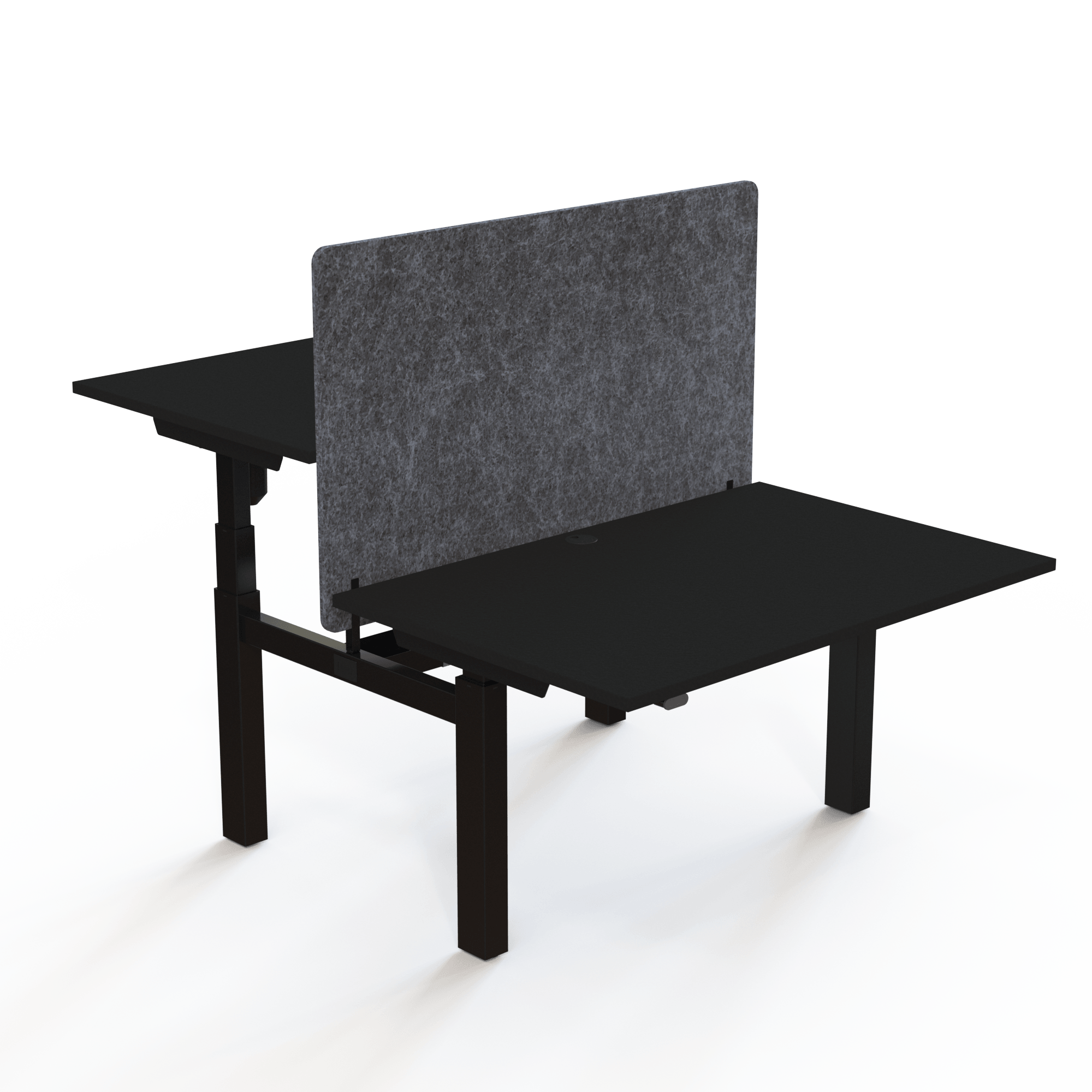 Schreibtisch steh/sitz | 120x80 cm | Schwarz mit schwarzem Gestell