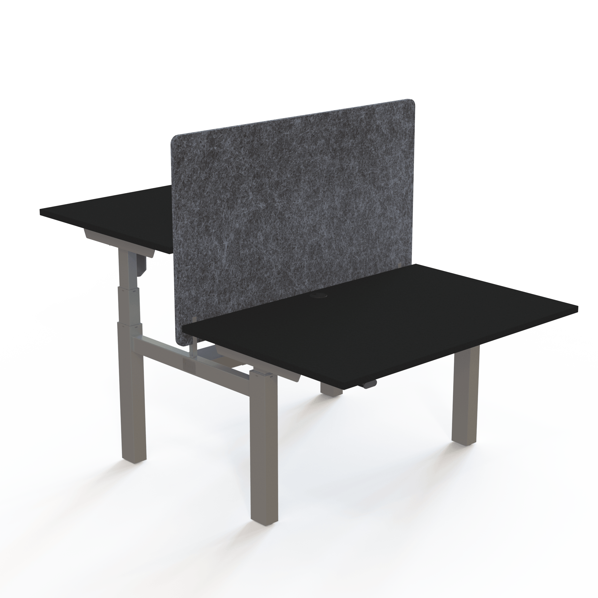 Schreibtisch steh/sitz | 120x80 cm | Schwarz mit silbernem Gestell