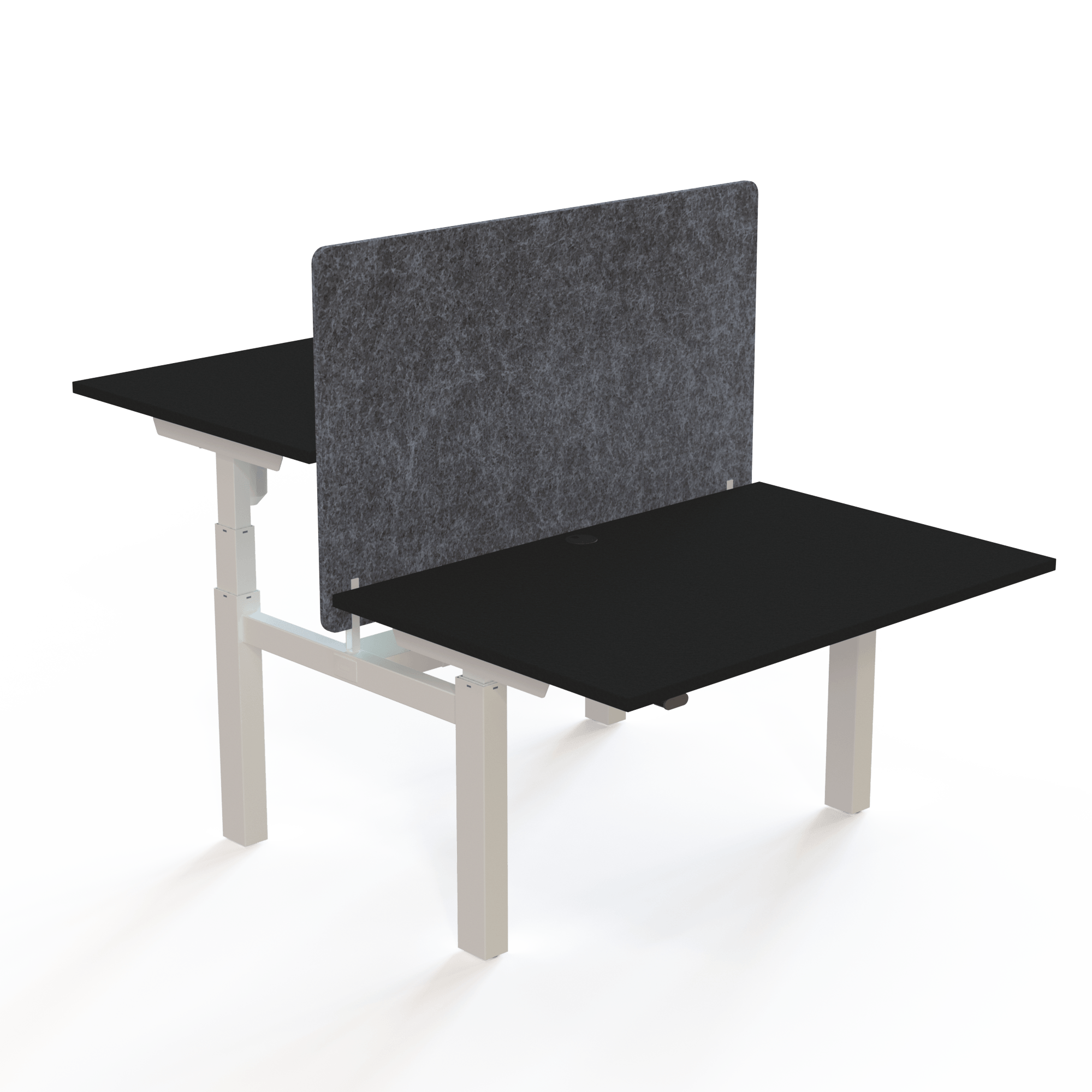 Schreibtisch steh/sitz | 120x80 cm | Schwarz mit weißem Gestell