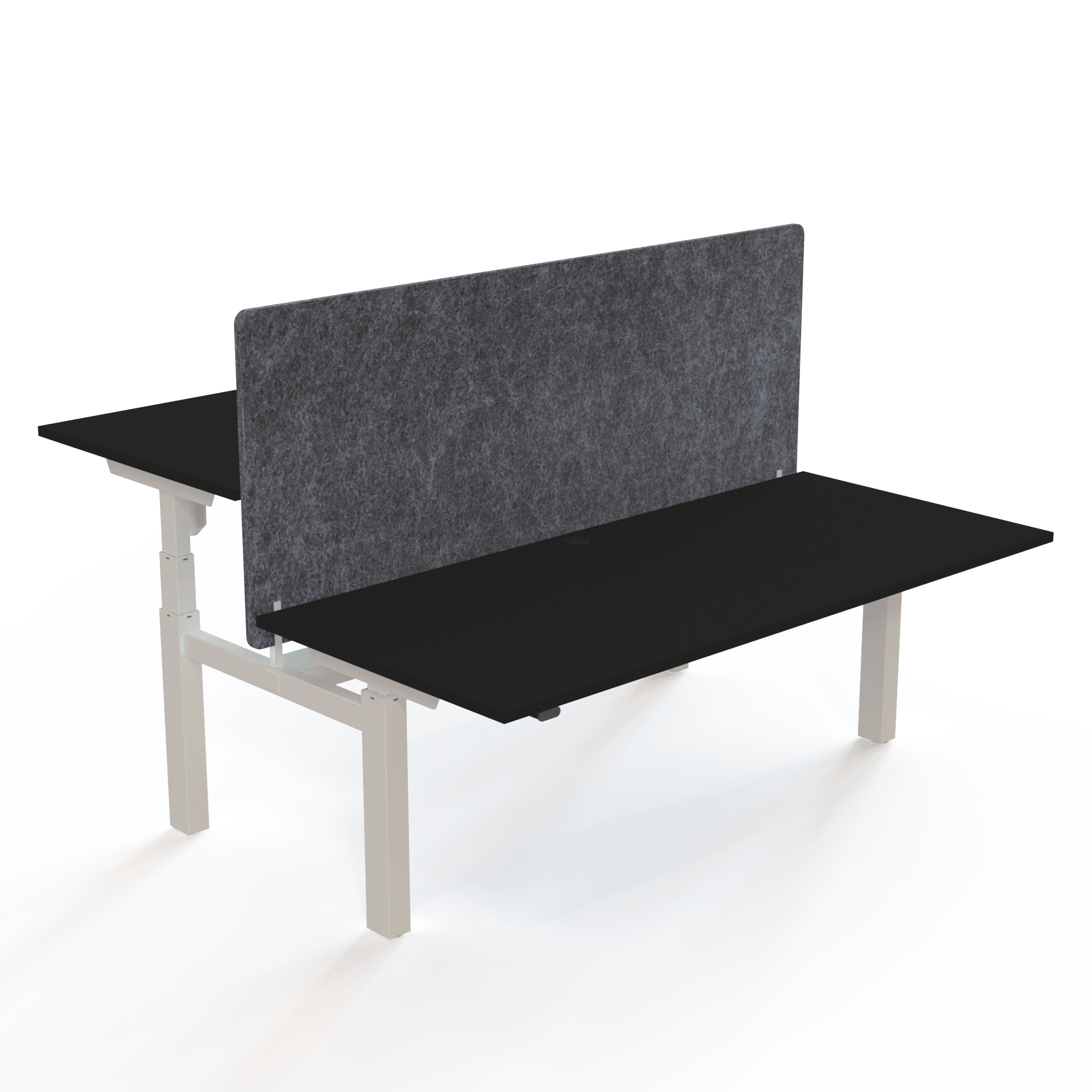 Schreibtisch steh/sitz | 180x80 cm | Schwarz mit weißem Gestell