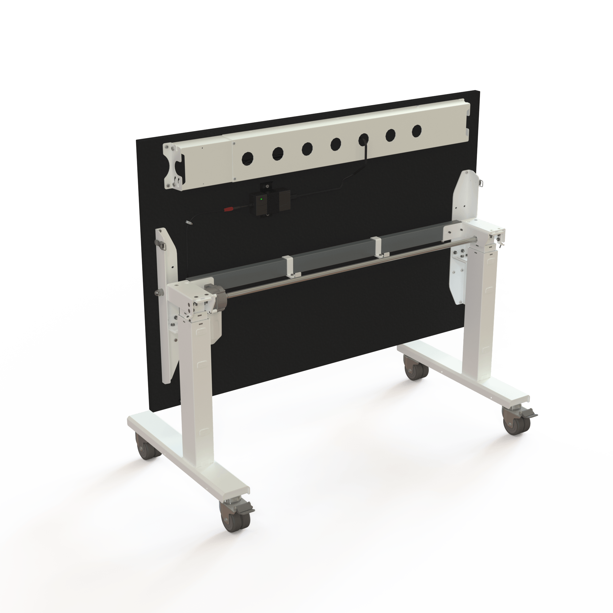 Schreibtisch steh/sitz | 120x80 cm | Schwarz mit weißem Gestell