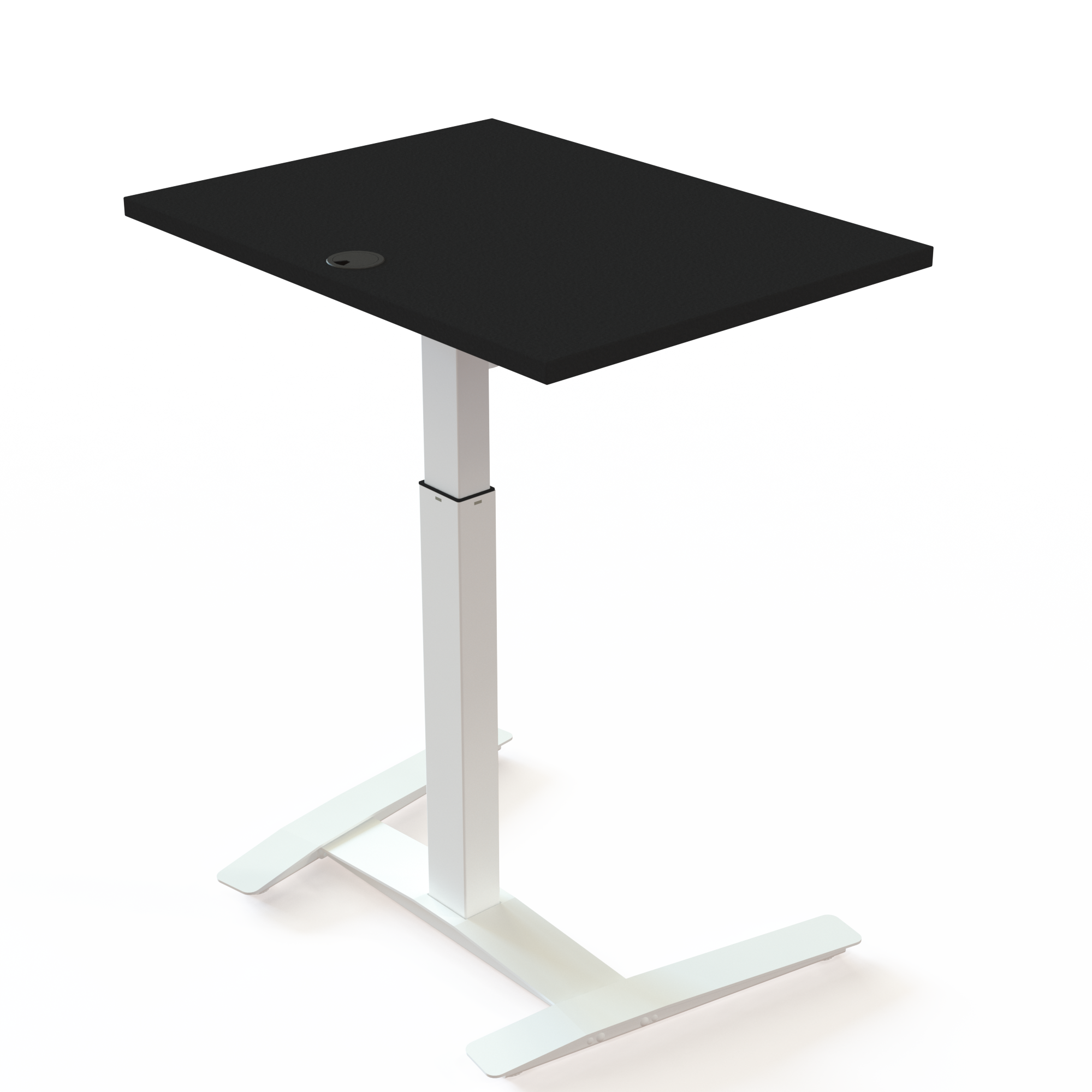Schreibtisch steh/sitz | 80x60 cm | Schwarz mit weißem Gestell