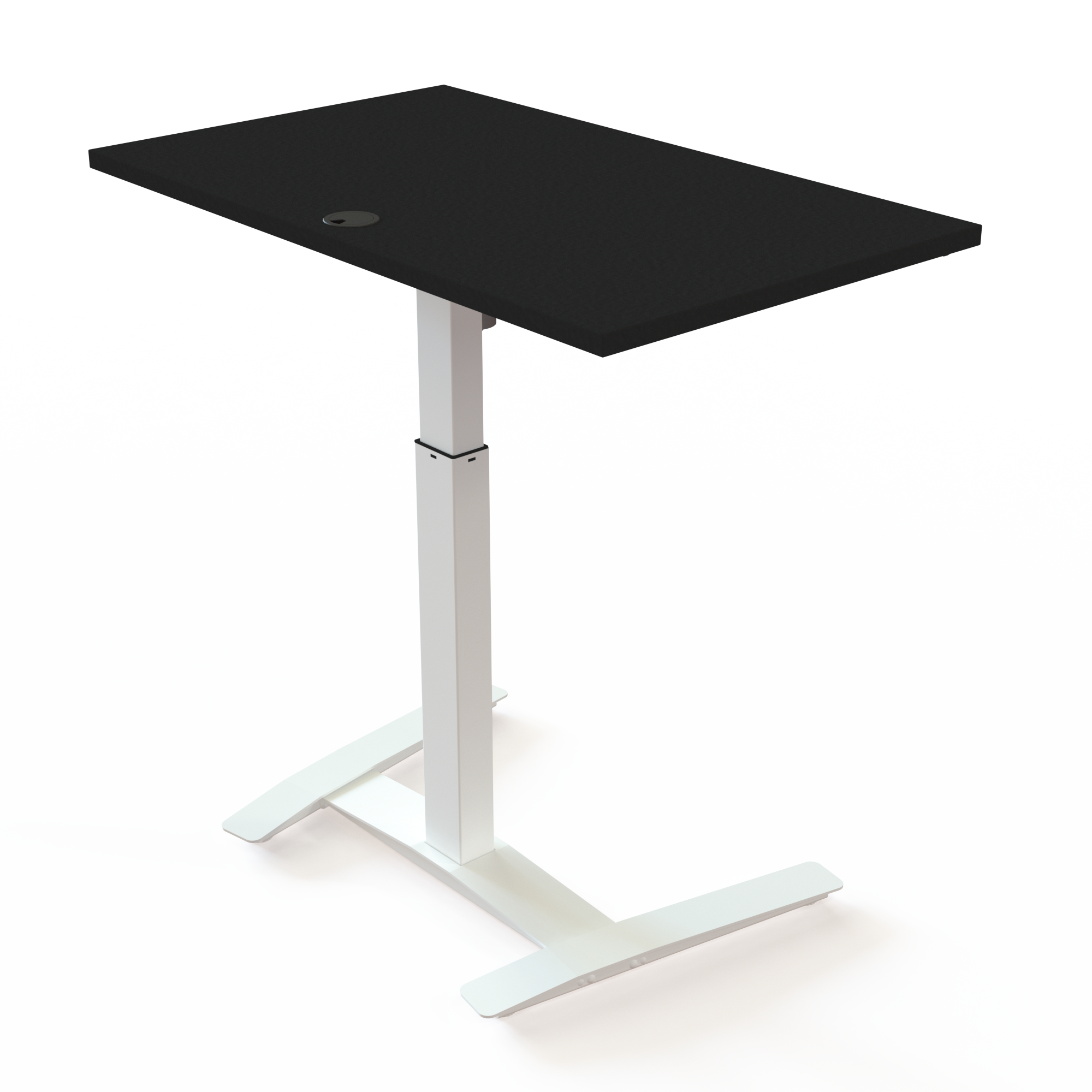 Schreibtisch steh/sitz | 100x60 cm | Schwarz mit weißem Gestell