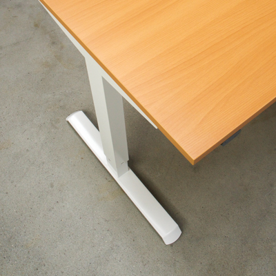 Schreibtisch steh/sitz | 180x80 cm | Buche mit weißem Gestell