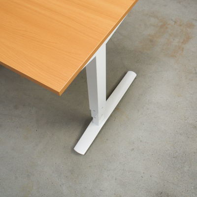 Schreibtisch steh/sitz | 120x80 cm | Buche mit weißem Gestell